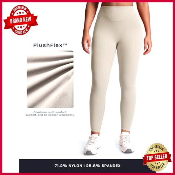 High Waisted PlushFlex Leggings Hidden Scrunch Workout Yoga Pants 26" - Picture 4 of 7